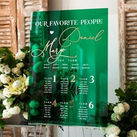 Tableau des sièges en acrylique 3D vert émeraude et or personnalisé élégant signalisation de mariage personnalisée trouvez votre décor de réception de siège