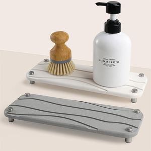 Instant Dry Stone <b>Kitchen</b> Sink Organizer Sponge Holder <b>Kitchen</b> Counter Sink Water Diatomite Coaster Absorbing Stone Mat - Product Image 1