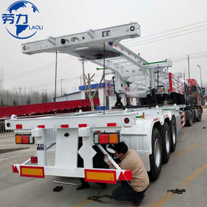 Remorque de conteneur squelette en acier robuste à 3 essieux de 40 pieds, châssis de remorque squelettique de 40 pieds, semi-remorque, conteneurs de transport - Product Image 1