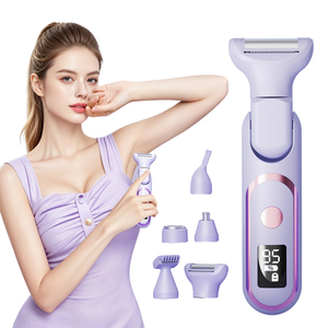 เครื่องโกนขน 5 in 1 สำหรับผู้หญิง แบบชาร์จไฟได้ หน้าจอ LCD ช่องเสียบ Type C หัวโกนหลายแบบ กำจัดขนบนใบหน้าและร่างกาย สำหรับขาและรักแร้ - Product Image 1