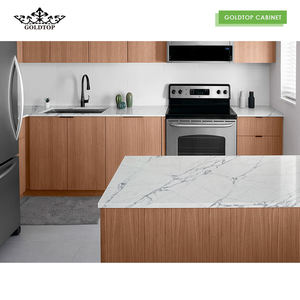 Apartman yenileme ve otel Fit-Outs için cilalı kontrplak tezgah ile GOLDTOP Modern mutfak dolabı - Product Image 1