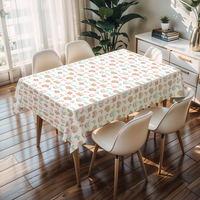 Nappe rectangulaire rouge à motifs floraux en PVC, très résistante, idéale pour Noël et les anniversaires, facile à nettoyer, en toile cirée – Grande Vente RNPT