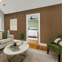 Pour panneau mural acoustique décoratif d'intérieur moderne certifié FSC jaune noir MDF technique placage de bois flûte à lattes en bois pour Ho