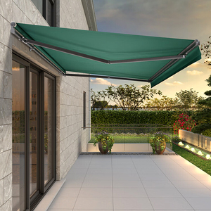 Auvent de terrasse rétractable manuel/<span class=keywords><strong>motorisé</strong></span> populaire en alliage d'aluminium et polyester, imperméable, pour l'extérieur - Product Image 3