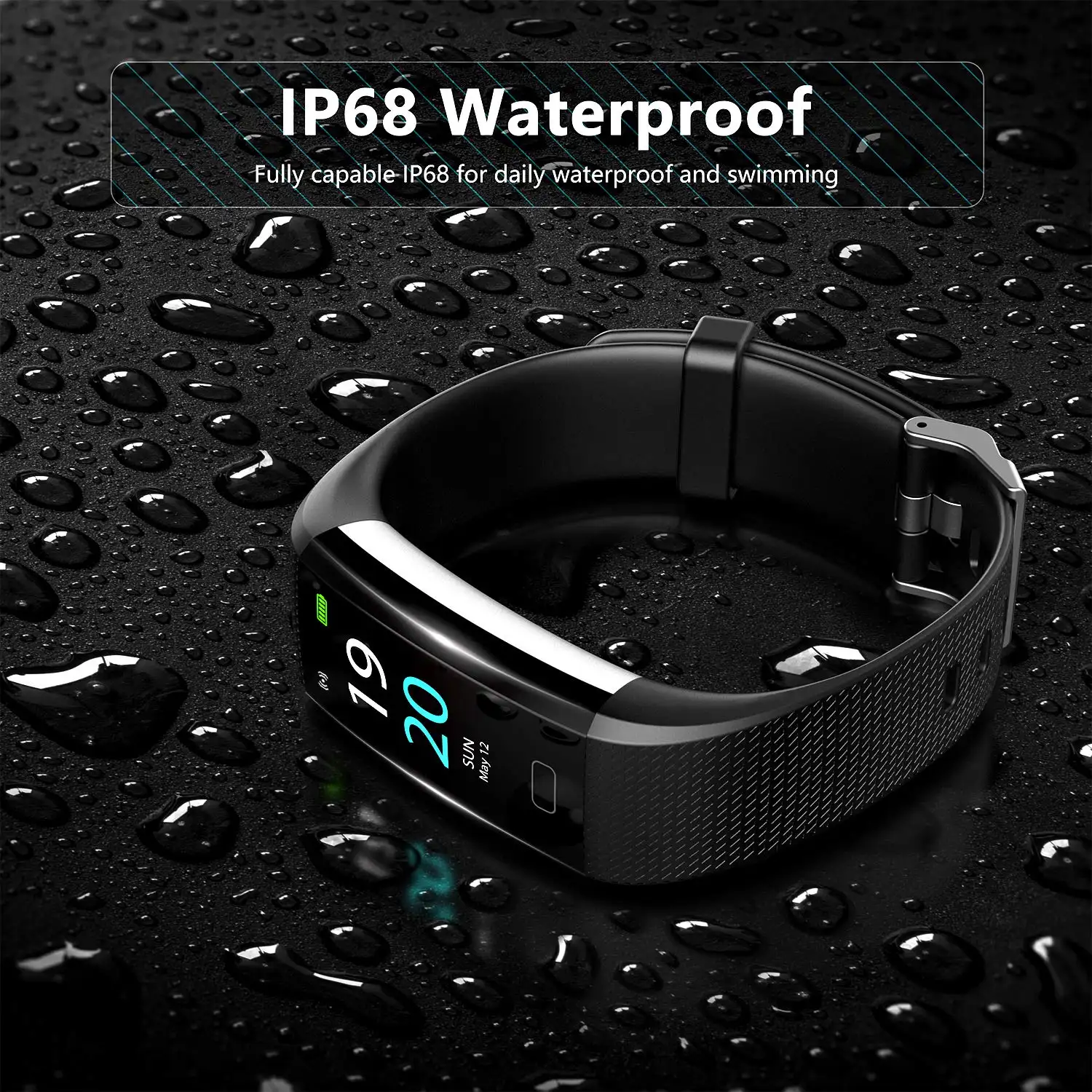 2023 OEM IP68 gelang pintar tahan air monitor denyut jantung pedometer gelang pelacak kebugaran jam tangan olahraga kesehatan