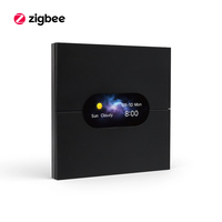 Untuk Zigbee 3.0 4 Gang Smart Wall Switch Panel PC Hitam dengan Kontrol Jarak Jauh Aplikasi & Suara IP20 16A Fungsi Timer untuk Rumah Pintar.