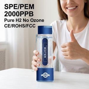 Botella de Agua Moderna de 450 ml con Tecnología SPE, 2000 PPB de Alta Concentración, Generador Portátil de Bienestar con Electrodos de Titanio - Product Image 1