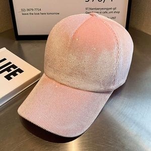 Casquette de baseball 5 panneaux en velours côtelé couleur unie (noir, rose, gris) avec nœuds et sequins, style formel, sportif, quotidien, décontracté, danse urbaine, vente en gros - Product Image 2