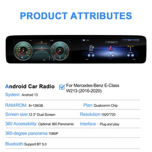 Système multimédia automobile Android Navihua à double écran, autoradio GPS DSP CarPlay pour Mercedes-Benz Classe E W213 2016-2020 - Product Image 3