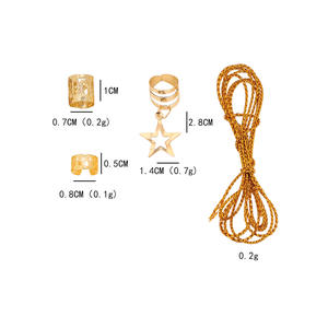 36 pièces Xiyin Temu Anneaux de <span class=keywords><strong>cheveux</strong></span> Star Dreadlock entièrement gérés pour <span class=keywords><strong>Shein</strong></span>, Vente chaude, Exclusivité transfrontalière pour 2026, en alliage, pour fête - Product Image 5