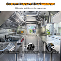 JINLIJING Camion de restauration mobile pratique Pizza Burger Dessert Crème glacée Café Chariot de collation à quatre roues Remorque de restauration rapide remorquable