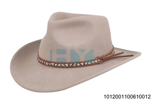 Huayihats 100% lana Color negro tamaño grande Western Cowboy Fedora sombreros hombres con cinturón - Product Image 6