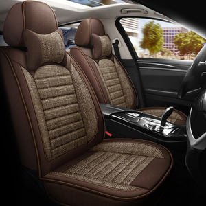 Sarung jok mobil kulit bisnis kain Linen, penutup kantung udara anjing depan belakang cocok untuk Renault Ecosport <span class=keywords><strong>Hyundai</strong></span> Lulu AnC2 - Product Image 3