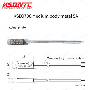 Interruttore Termico di Piccole Dimensioni in Metallo/Plastica TB05/TB02/KSD9700 2A/5A, Protettore Termico per Ventilatore Elettrico e Riscaldatore - Product Image 4