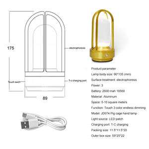 โคมไฟตั้งโต๊ะคริสตัลแบบชาร์จไฟได้ ปรับความสว่างได้ ไร้สาย สไตล์นอร์ดิก ทำจากอะลูมิเนียม ใช้แบตเตอรี่ เหมาะสำหรับตกแต่งร้านอาหารกลางแจ้ง - Product Image 6