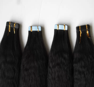 Toptan uzatma de cheveux naturel 100 rus saç ekleme çift beraberlik sapıkça düz bant saç uzatma - Product Image 3