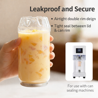 Grande boîte transparente en PET sans BPA avec couvercle à clip en aluminium pour café froid, jus, soda et autres boissons