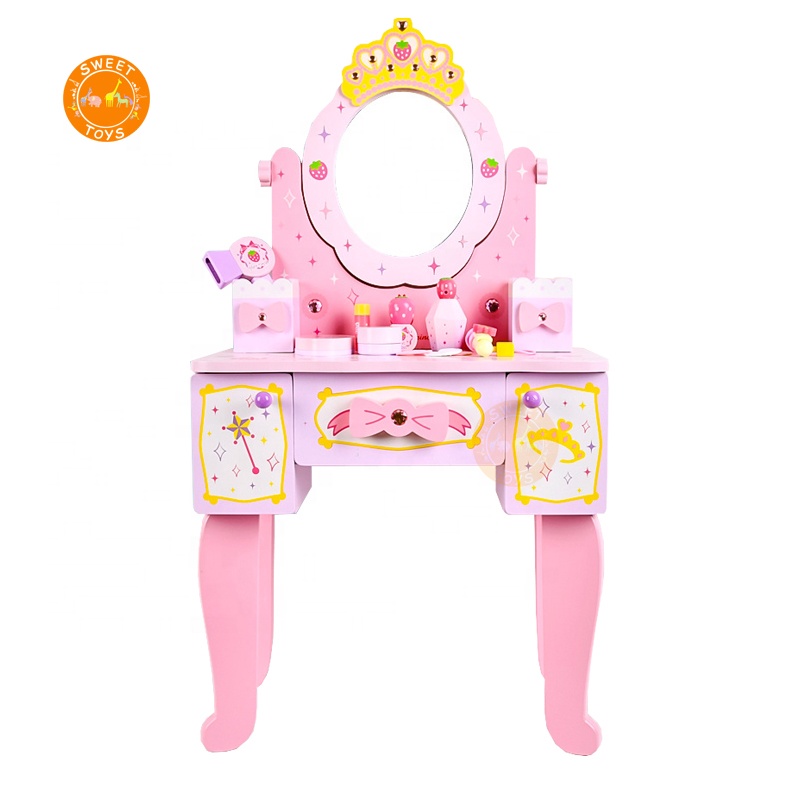 Лидер продаж, деревянные игрушки для макияжа, макияж, принцесса, косметика, подарочный набор для девочек, деревянный комод, игрушка для одевания