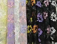 Mode haute qualité roman Design 3d perle fleur perlée Tulle broderie dentelle tissu pour femme robe