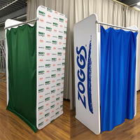 Cabine d'essayage mobile en tissu tendu avec cadre en alliage d'aluminium imprimé par sublimation écologique pour usage promotionnel