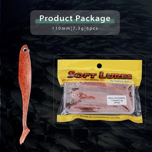 Newbility Señuelo de <span class=keywords><strong>gusano</strong></span> suave Pato <span class=keywords><strong>real</strong></span> Pesca Shad Bait Swimbait Pesca Señuelo suave Hundimiento Minnow Señuelo - Product Image 5