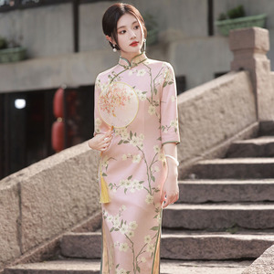 Vestidos Cortos Formales de Poliéster para Mujer, Estilo Cheongsam, Tallas Grandes, Estilo Vintage, Qipao Mejorado - Product Image 5