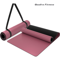 Rutschfeste PU-Yogamatte mit Trageriemen Faltbare 6mm Dicke Übungsmatte für Reisen Arbeit Fitness Pilates Zuhause