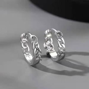 Pendientes de Aro Pequeños de Plata de Ley 925 con Diseño Geométrico Hueco, Baño de Rodio, Regalo para Mujer, Piedra Natural, para Boda, Estilo Lindo - Product Image 1