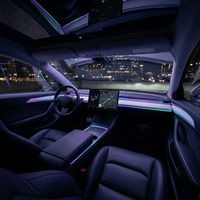 Kit d'éclairage ambiant universel pour voiture, bande lumineuse LED USB pour intérieur de voiture, synchronisation musicale, contrôle par application
