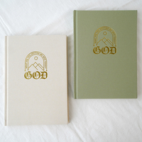 Carnets de notes A5 personnalisés avec couverture en tissu de lin rigide et logo imprimé, journal de prière pour Dieu, vente en gros