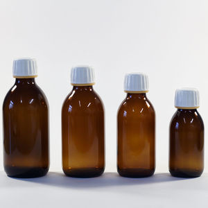热卖30毫升60毫升100毫升125毫升150毫升200毫升250毫升琥珀糖浆玻璃瓶带盖饮用药物 - Product Image 1