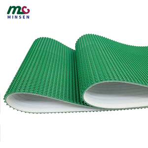 MINSEN aşınma direnci yüksek sürtünme kauçuk/PVC kemerler yeşil renk kaba üst çim desen PVC konveyör bant - Product Image 4