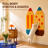 Griffoir mural pour chat en forme de crayon, en carton ondulé, OEM ODM, motif et forme personnalisés pour chats d'intérieur