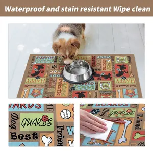 Small Pet Mats Print Dog Roll Up Dog Mat Use Diatomite Rubber Anti Slip Absorbent Washable Replace Waterproof Cat Litter Mat RTS