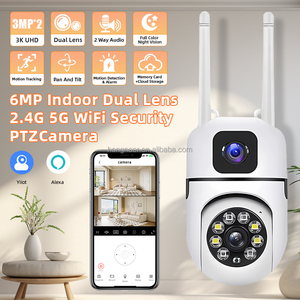 Hongnaer 6MP trong nhà 2.4G 5G Wifi mạng không dây surveil <span class=keywords><strong>IP</strong></span> CCTV <span class=keywords><strong>Camera</strong></span> yiiot ống kính kép 360 PTZ wifi an ninh nhà thông minh máy ảnh - Product Image 2
