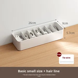 Boîte de <span class=keywords><strong>rangement</strong></span> et organisateur de câbles en plastique PET LANZYLO ODM pour câbles de données, chargeurs de téléphone portable et gestion de câbles de bureau - Product Image 6