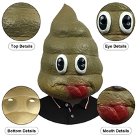 Masque en latex amusant en forme de crotte, accessoire de déguisement pour Halloween, fête, jeu de rôle, personnalisable