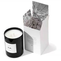 Bocaux en verre pour bougies avec logo personnalisé, couvercle et boîtes cadeaux en papier recyclé pour l'emballage de cosmétiques et de masques faciaux, type boîte pliante