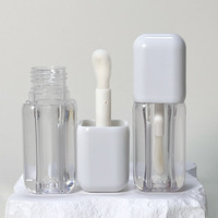 Tubes carrés de 4 ml pour gloss à lèvres, contenants vides pour gloss à lèvres, grand applicateur, emballage cosmétique rechargeable, flacon de gloss à lèvres