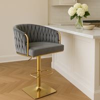 Chaise TUQ de luxe nordique, tabourets de bar réglables avec structure métallique et rotation à 360 degrés pour la maison, le comptoir, l'hôtel et la salle à manger