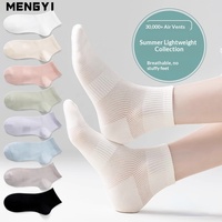 Chaussettes mi-mollet respirantes sans couture en coton fin imprimé, absorbant la transpiration et désodorisantes pour femmes ; Vente en gros Zhuji