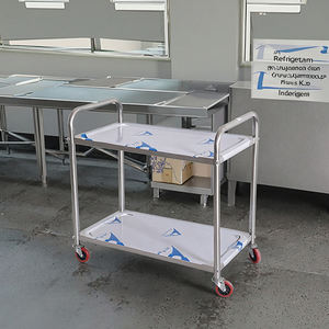 2層ステンレス鋼環境にやさしいカスタマイズサイズ商業用キッチンサービングトロリーハンドプッシュ型カート - Product Image 5