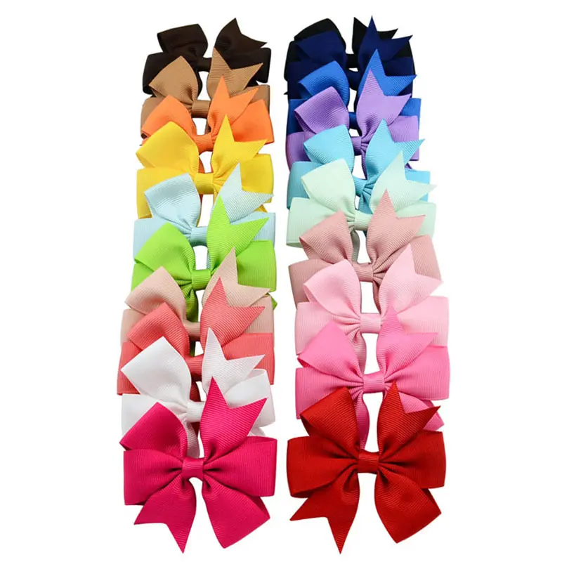 NUORO 3 Zoll handgefertigte 53 Farben Band-Haar-Bogen-Clips-Zubehör für Baby-Mädchen Kinder niedliche Haar-Bogen-Haarspitzen