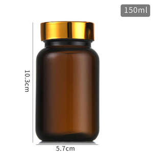 Botella de Vidrio Ámbar de 120cc para Tabletas, Botella de Vidrio Ámbar de Boca Ancha con Tapa de Rosca, Botella para Cápsulas, Embalaje en Cartón - Product Image 5