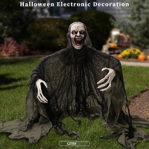 Décorations d'Halloween en plastique : Zombie, Fantôme, Crâne Lumineux, Insert Électronique pour Sol, Maison Hantée, Salle Secrète, Cour - Product Image 1