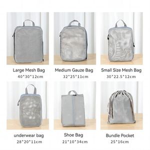 New Design 6 Pcs Sets Portable Compression Packing Cubes Travel <b>Storage</b> Bag for <b>Suitcase</b> - Product Image 3