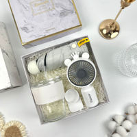 Ensemble cadeau de voyage personnalisé avec logo, bouteille d'eau, ventilateur, cadeaux de mariage pour la Saint-Valentin, boîte cadeau