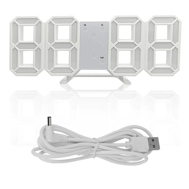 3D Large LED Digital Wall Clock Date Time Celsius Nightlight Display Table Desktop Clocks Alarm Clock From Living Room