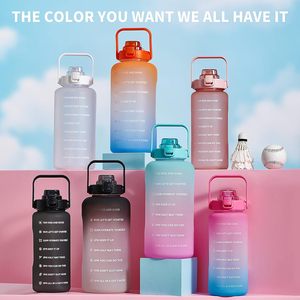 Bouteille d'eau de sport ou de gym en plastique grande capacité pour l'été, avec marqueur de temps, idéale pour les voyages et la vente en gros - Product Image 4