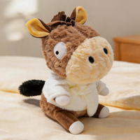 Peluche âne personnalisée sur mesure avec écharpe rouge, douce et agréable pour la peau